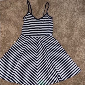 Navy and White Striped Skater Dress